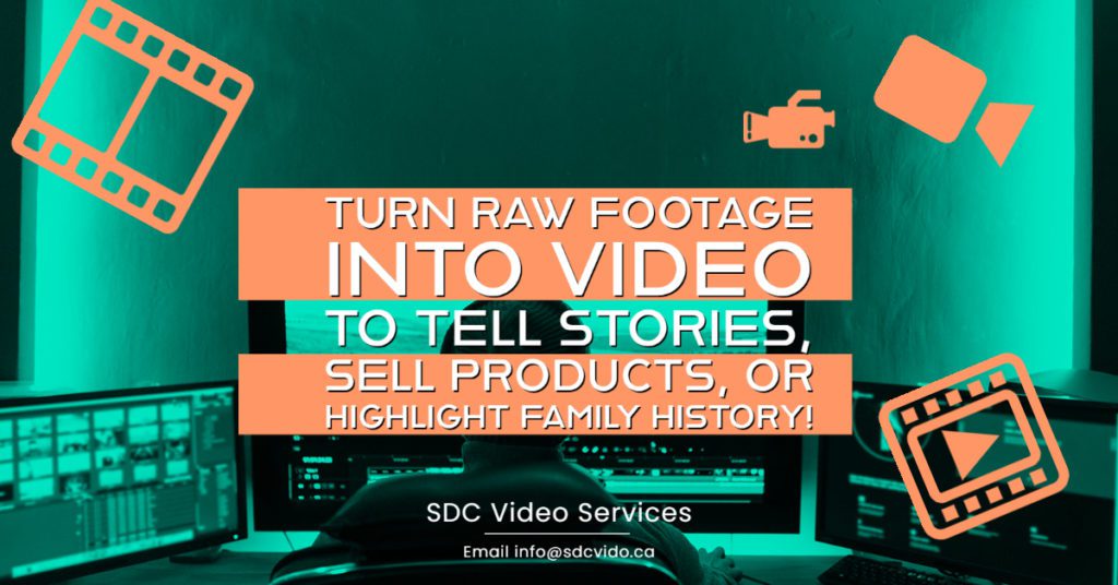 Turn raw footage into a video to tell stories, sell products, or highlight family history/